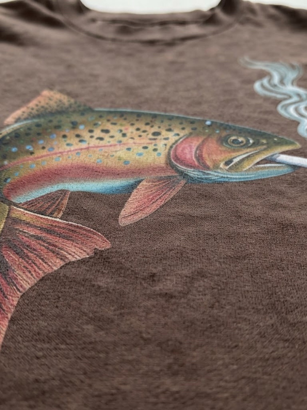 Smoky Trout Graphic Tee - Casual Brown - Picture 2 of 2
